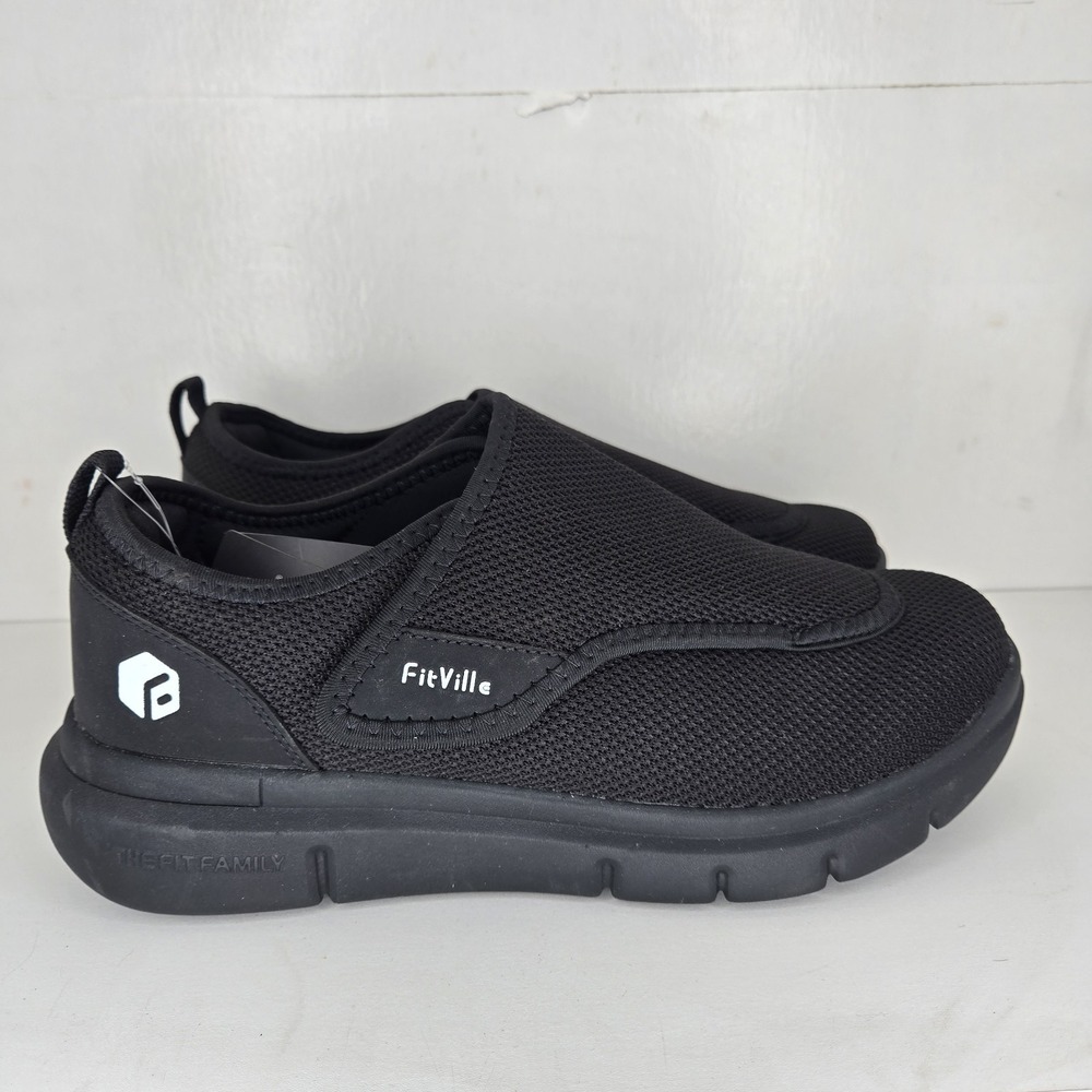 Fitville EasyTop Wings V2 Diabetic Comfort Shoes Marca Sneakers Mens 9 W Black‎